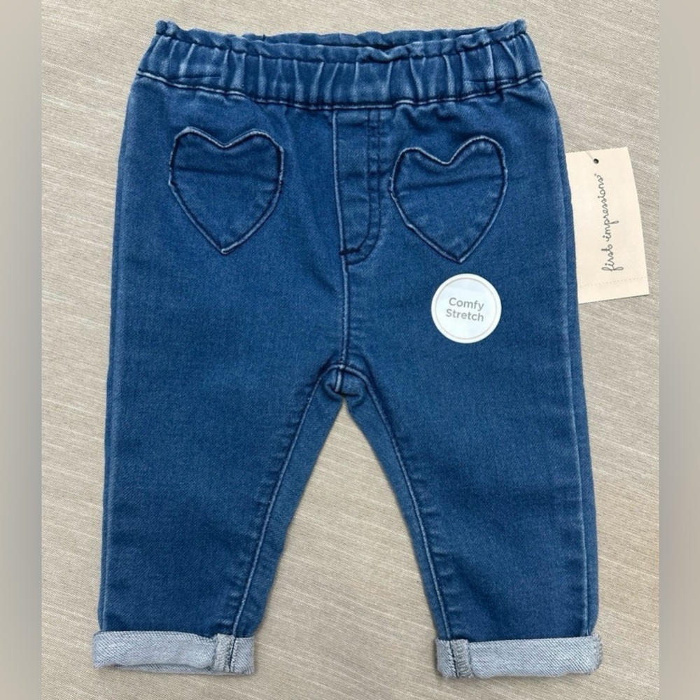 first Impressions Girls Cuffed Blue Jeans Size 3-6 months